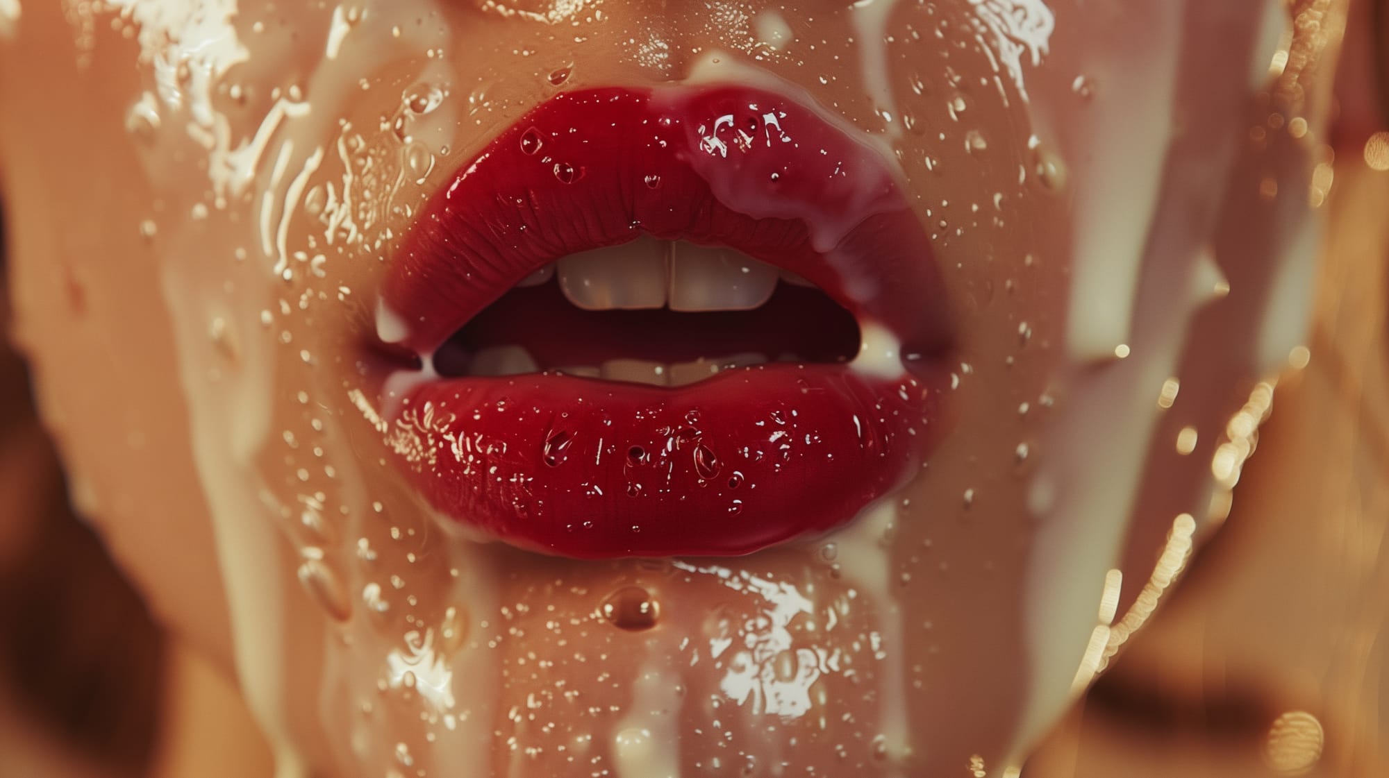 Women with her face covered in cum